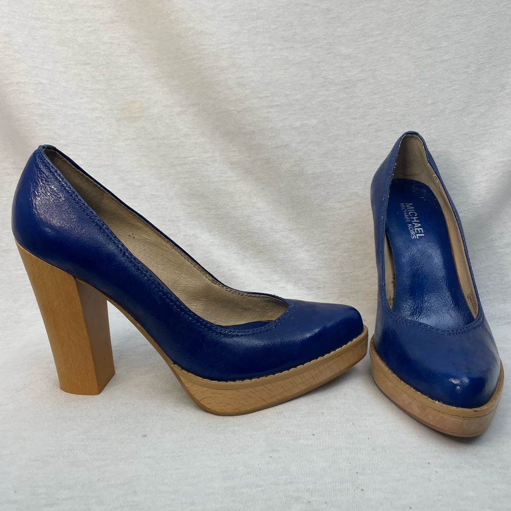 Michael Kors royal blue, platform heel size 7